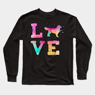 Colorful Golden Retriever Dog Lover Long Sleeve T-Shirt